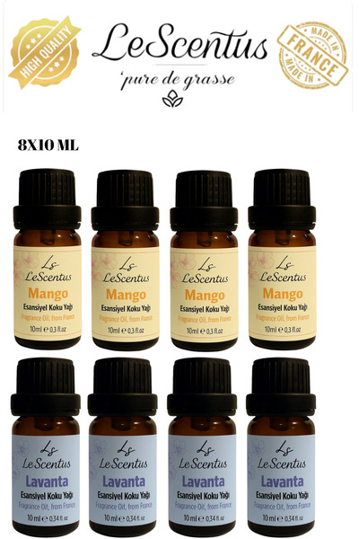 lescentus Favori Set Mango-Lavanta Esansiyel Uçucu Koku Yağı Buhurdanlık Difü...
