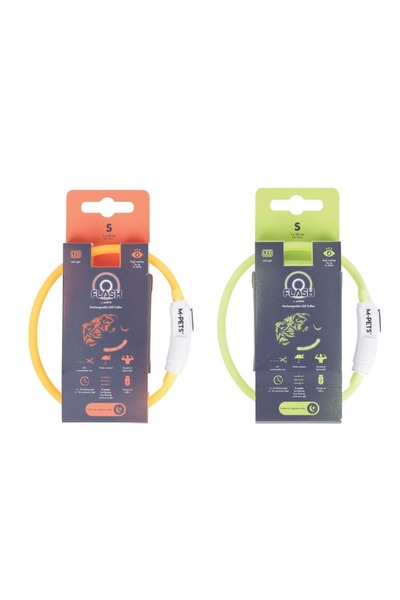 M-PETS Flash Led Neck Collar Orange (S)