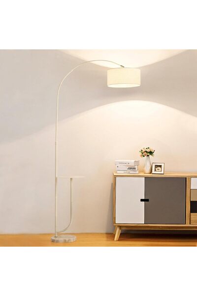 Taimi Dimmable Vertical Floor Lamp With Warm Light Pure Marble Base with Coffee Table Tray