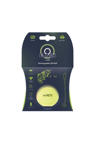 M-PETS Flash Led Ball Green Dog Toy