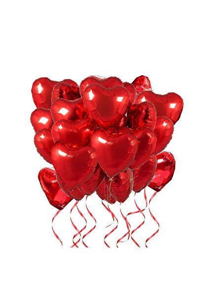 OEM Baloane folie în formă de inimă, 46 cm, ROȘII, set de 25 bucăți