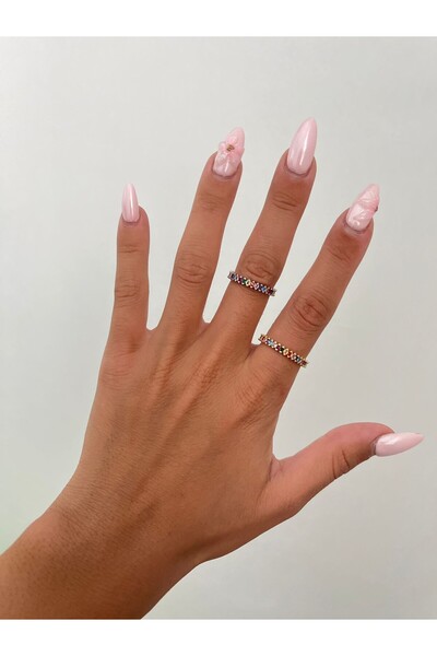 MyladyAccessoriess Renkli Tamtur Ayarlanabilir Yüzük Gümüş
