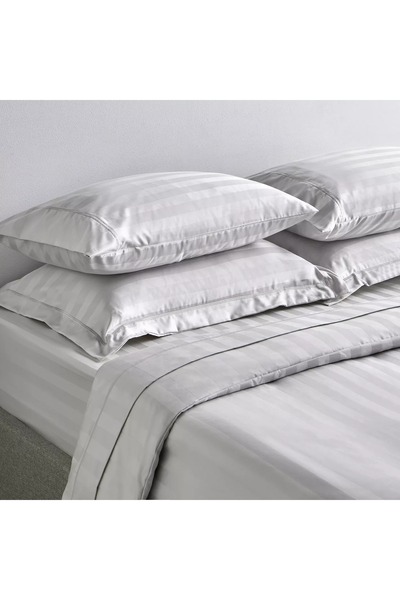 Home Centre Satin Stripe Pima Cotton Sateen 525 Thread Count Super King Flat Sheet - 260x270 cm