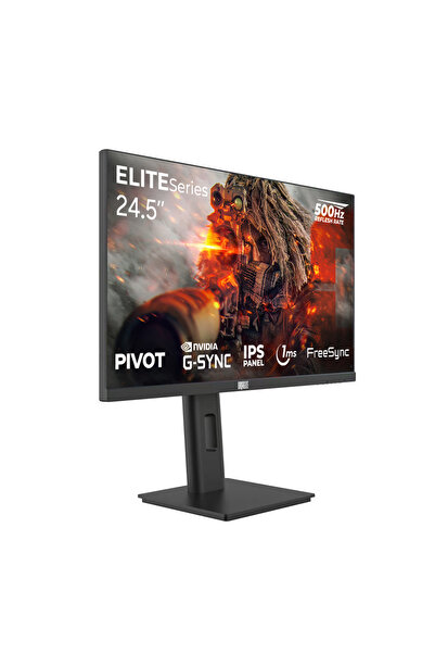 DRAGOS ELITESeries E245FHD500 1ms FHD 500Hz 24.5" FreeSync G-Sync IPS Pivot Oyuncu Monitörü