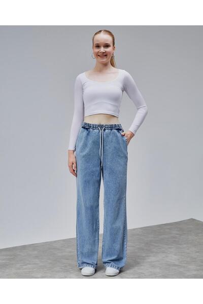 Butik Elastic Waist Jeans Clothed Pants