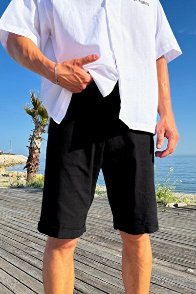 Flaw Wear Λινό Βερμούδα με κορδόνια