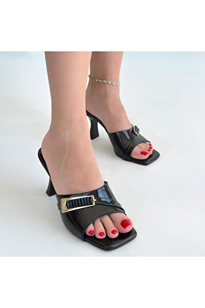 Erbilden Sief Siyah Rugan Topuklu Terlik