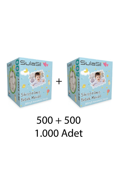 SulaSil Sıkıştırılmış Bebek Mendili 1000 Adet