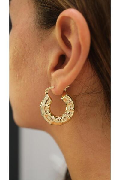 Jerie Bombeli Serrated Plate Basic Hoop Earrings