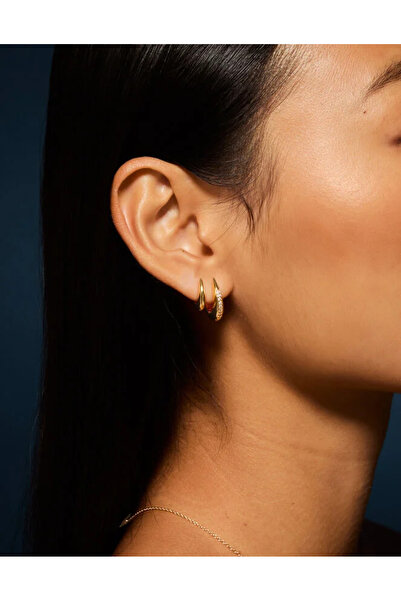 Accessorize Z Dalga Küpe Seti X 2 Altın Kaplama