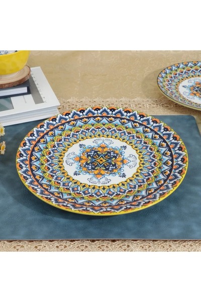 rexa Yellow Round Decorative Plate - 10.5 inches