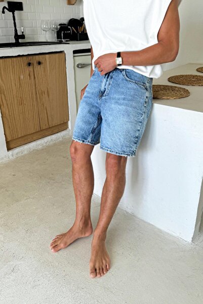 Flaw Wear Blue Basic Denim Shorts