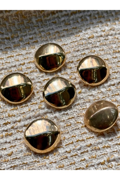 ODDA TASARIM ATÖLYESİ Bombe Model with Stripes on Gold Color New Season 2cm Button Set