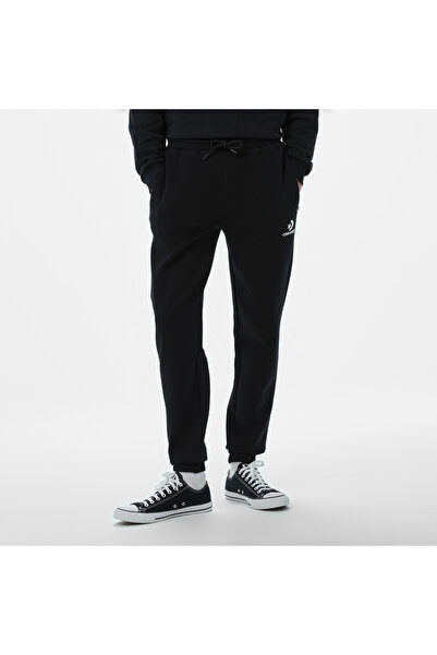 Converse Star Chevron Baskılı Erkek Oversize Fit Siyah Eşofman Alti