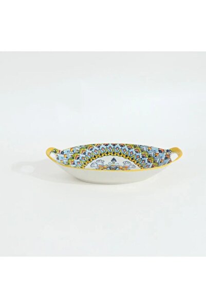 rexa Yellow Oval Decorated Plate - 11"