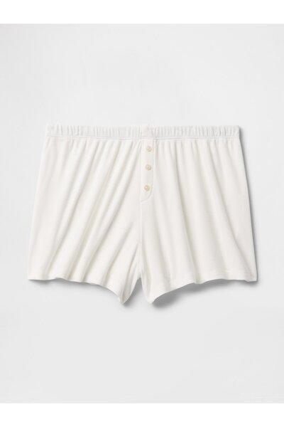 GAP Kadın Beyaz Dantel Detaylı Askılı Pijama Üstü