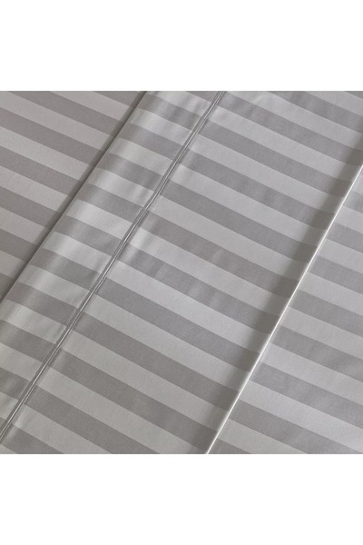 Home Centre Satin Stripe Pima Cotton Sateen 525 Thread Count Super King Flat Sheet - 260x270 cm
