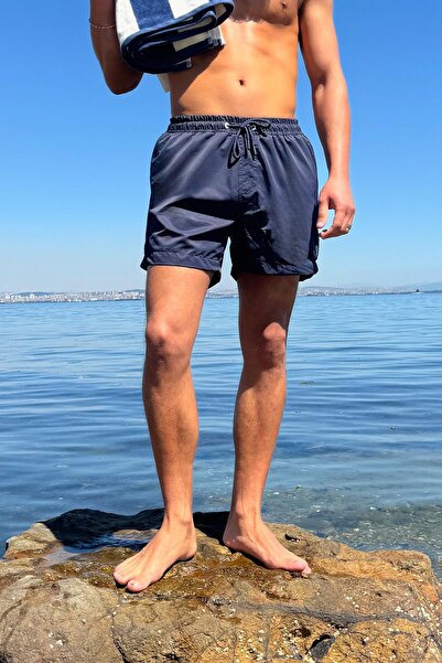 Flaw Wear Navy Blue Back Pocket Detail Swim Shorts