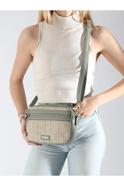 David Jones Γυναικεία τσάντα ώμου με λουράκι πράσινη