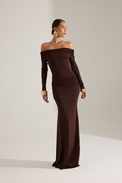 BETTY & SAM LARA KAHVERENGİ ELBİSE