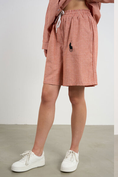 HANIQA Striped Elastic Shorts |   P25210.