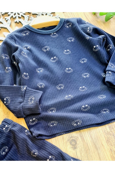 CemBebe Boy's Ribbed Fabric Seasonal Pajama Set