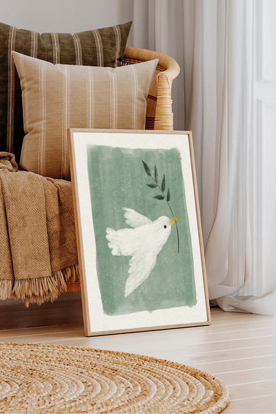 Dekorsiahome Tek Parça Ahşap Çerçeveli Oturma Odası Salon Mutfak Tablosu TK1561