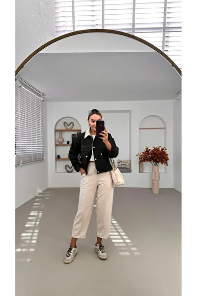 Sezgi Tekin Stone Suede Slouchy Pants with Elastic Waist