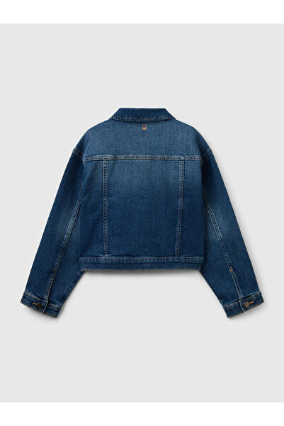 Benetton Girl's Denim Jacket 6-14 Years Blue