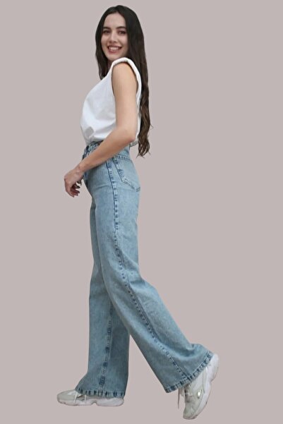 byhaziran butik Blue Washed High Waist Jeans