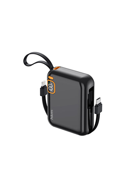 hkm tech POWER DUO 10.000 mAh 20W, PD 20W hızlı şarj destekli, Type-C ve Ligh...