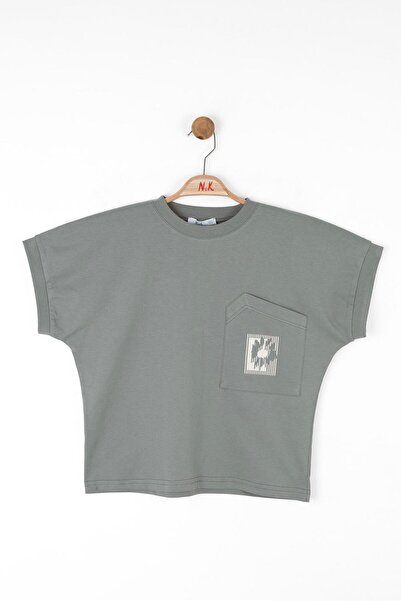 NK Girl's Asymmetrical Pocket Tshirt Age 8-14 Green