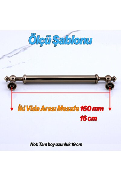 NZB Mobilya Çekmece Mutfak Dolabı Dolap Kulpları Kulbu Kulpu Bronz Metal Kulp 160 mm- 16 cm