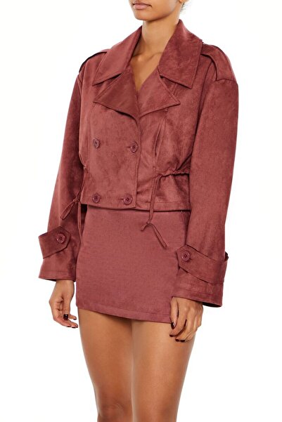 Forever 21 Suni Süet Kısa Trençkot