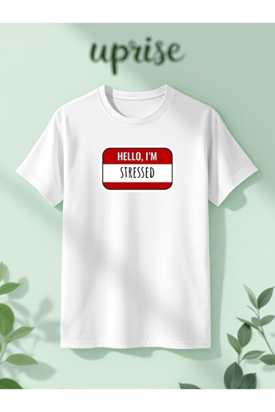 Vordevia Λευκό μπλουζάκι Stressed με τύπωμα Cotton oversized