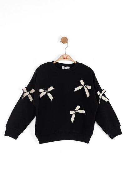 NK Girl's Bow Sweatshirt 4-8 Years Black