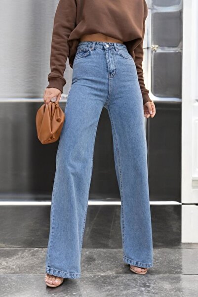 byhaziran butik Жіночі сині джинси вільного крою
