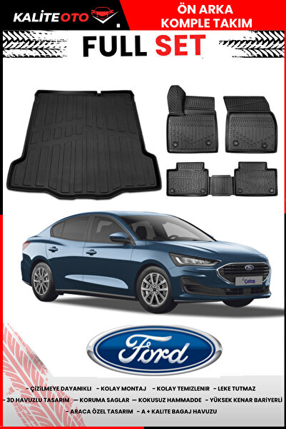 ko kaliteoto Ford Focus 5 Sedan 2023-2024-2025 Model Tamir Kitli Bagaj Havuzu+Paspas Takımı Full Set