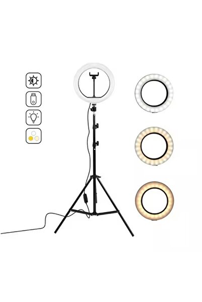 gaman Led Işıklı Ayaklı Tripod 10 Inç Halka - Telefon Tutucu YouTuber TikTok ...