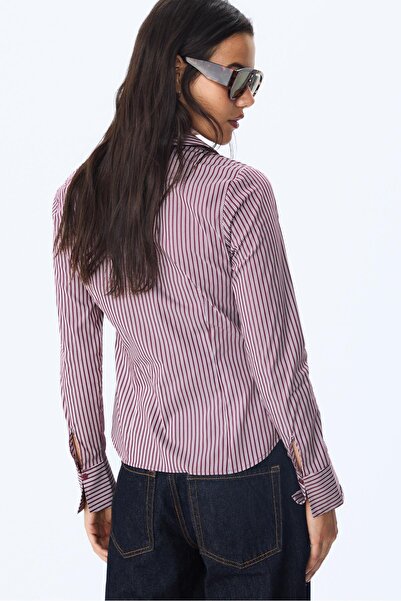 Stradivarius Basic striped fitted shirt