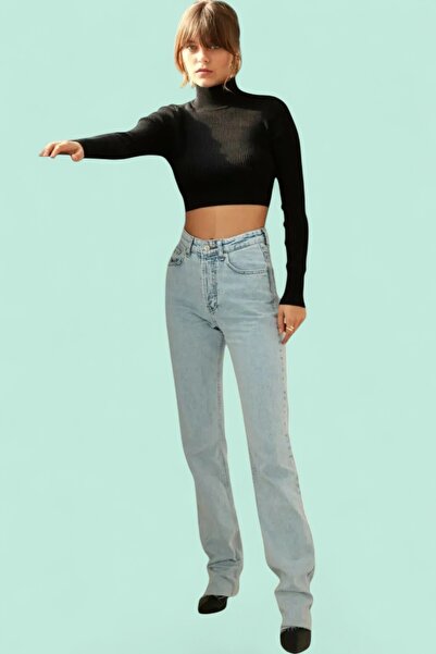 byhaziran butik Blue Washed High Waist High Waist Jeans