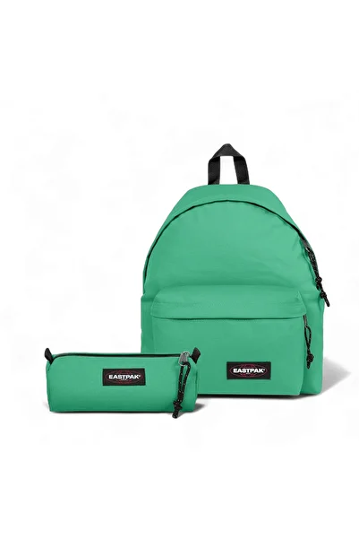Eastpak Benchmark Single Gem Green Pencil Case and Padded Pak'R School Backpack Set