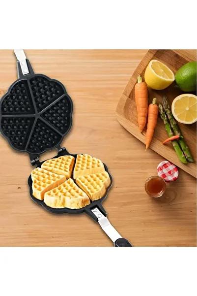 Generica Hi Honor Waffle Maker, 5.9-inch Non-Stick Aluminum Alloy Heart-Shaped