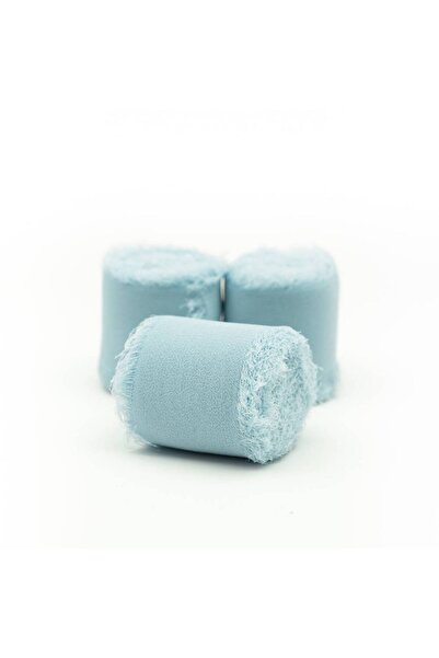 ARTIZAAR 3 x panglica de matase, baby blue, 4cmx5m, pentru invitatii de nunta...