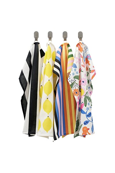 IKEA RINNIG Tea towel, multicolour patterned, 45 x 60 cm
