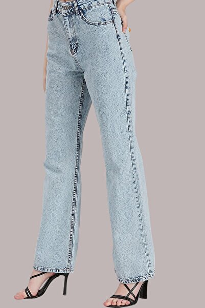 byhaziran butik Snow Washed Blue Relaxed Fit Jeans