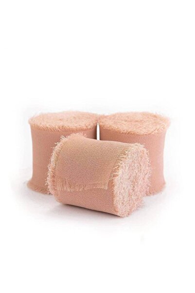 ARTIZAAR 3 x panglica de matase, peach, 4cmx5m, pentru invitatii de nunta, bo...