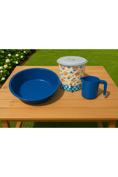 Metler Jumbo 75 cm Leğen + Maşrapa +20 lt Desenli Kova Seti – Yumuşak Kalite ...