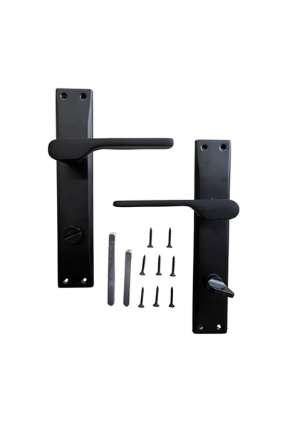 Hira Eda Bilge Mat Siyah Wc Kapı Kolu-Kolay Montaj, Iç Kapı Kolu, Modern Kapı Kolu (1 Takım) Sağ