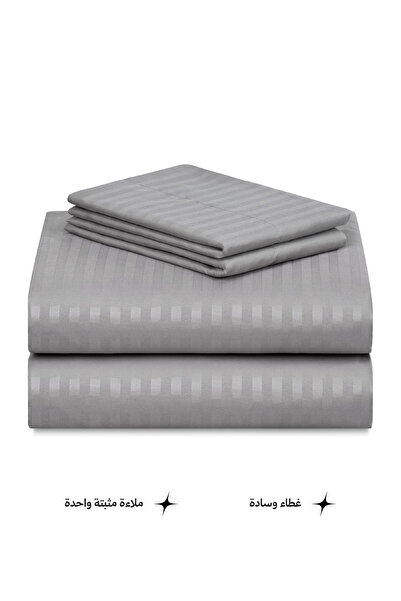 Art Comfort Luxury fitted double bed sheet set with deep pockets for securing the mattress, 1 pillowcase